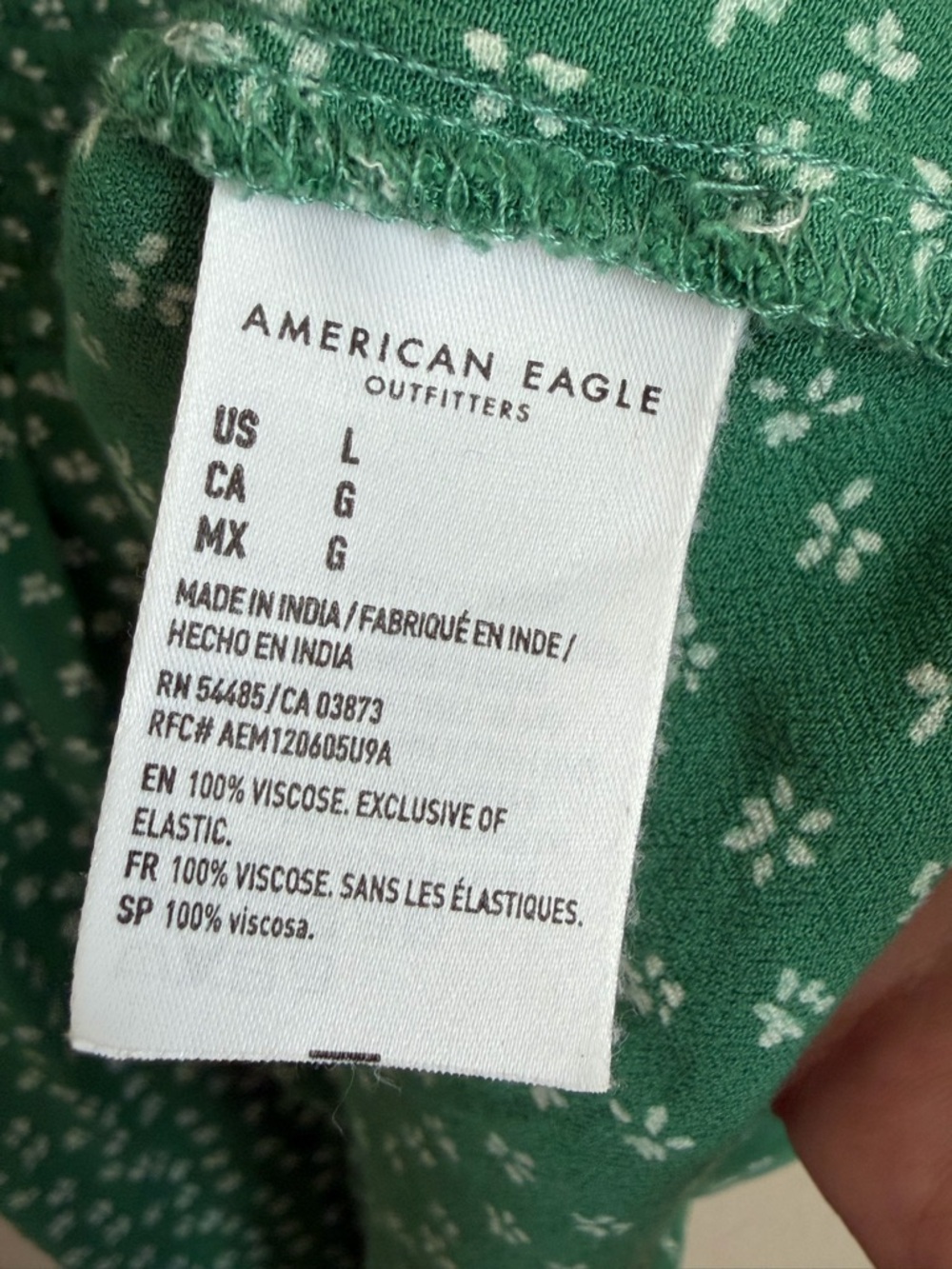 American Eagle Floral Smocked Mini Dress Large Puff Sleeve Tie Detail Green - Picture 3 of 8